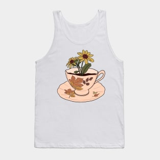 Autumn Cottagecore Black Eyed Susans Tea cup Tank Top